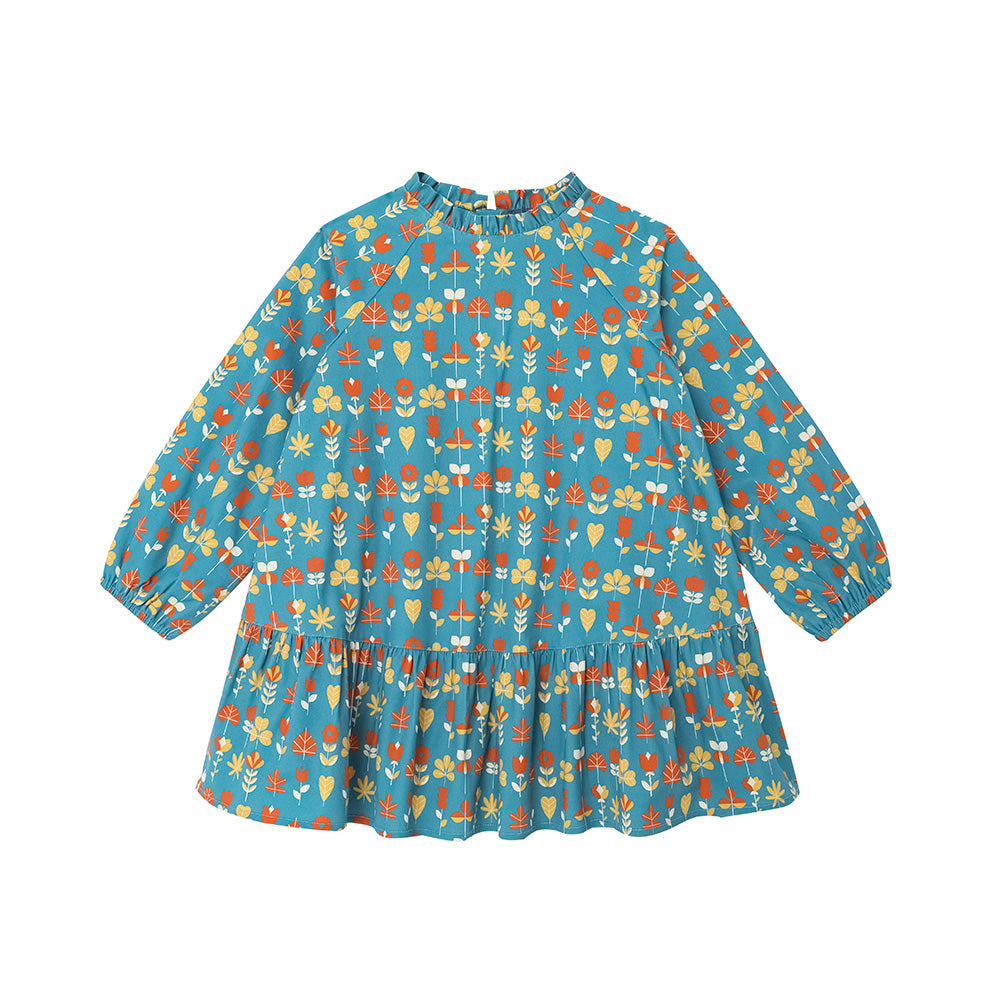 Girls Fungus Collar Printed Dress