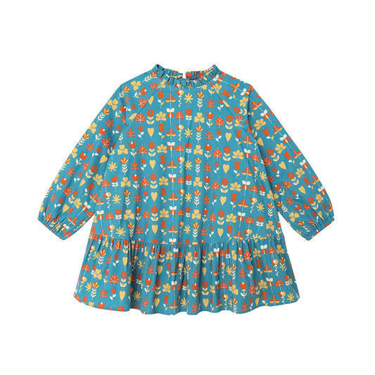 Girls Fungus Collar Printed Dress