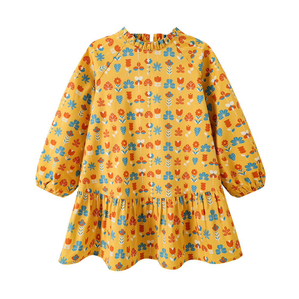 Girls Fungus Collar Printed Dress
