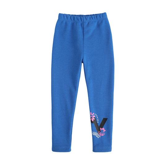 Vauva FW23-女孩印刷有機棉褲（藍色）