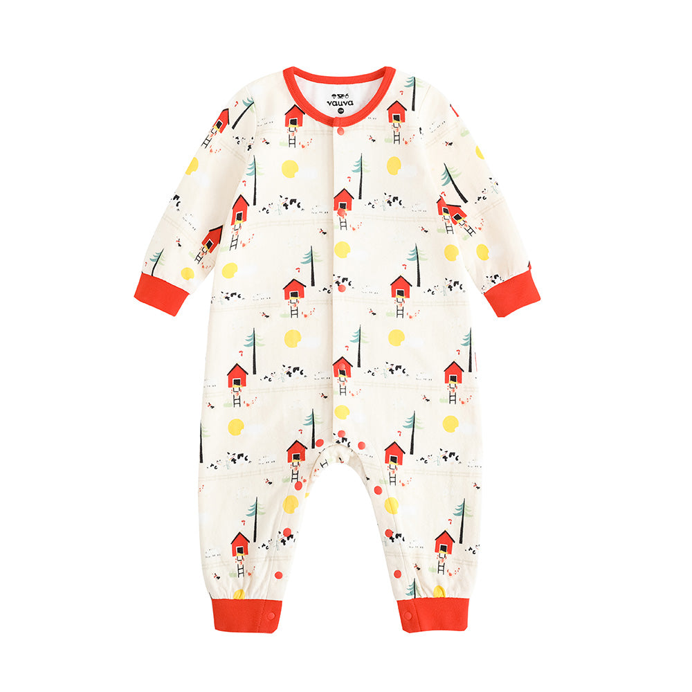 Baby Nordic Print Cotton Long Sleeve Romper