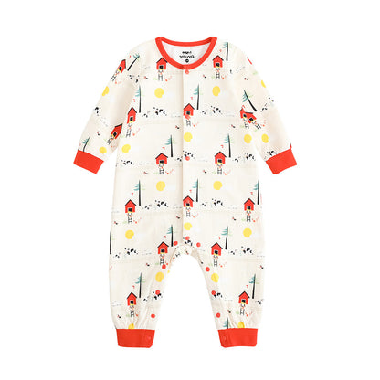 Baby Nordic Print Cotton Long Sleeve Romper