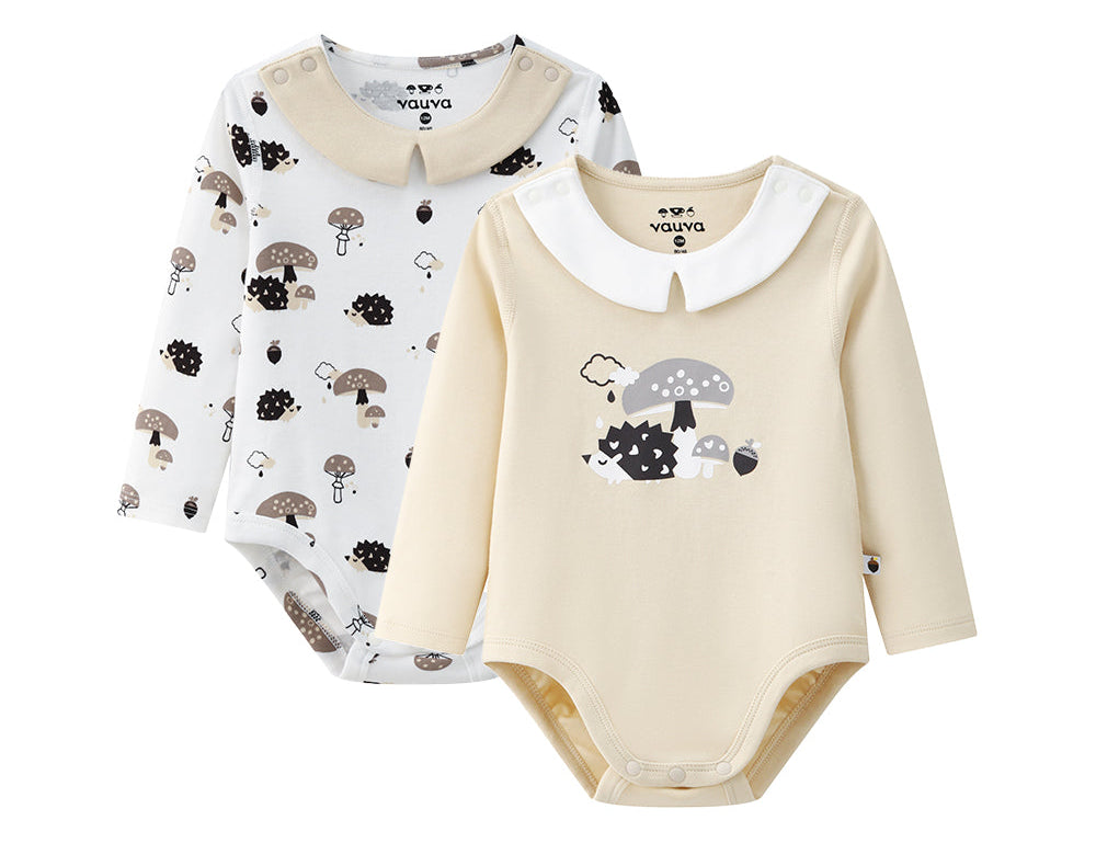 Vauva BBNS - Baby Anti-bacterial Organic Cotton Crew Neck Bodysuits (2-pack) product image front 