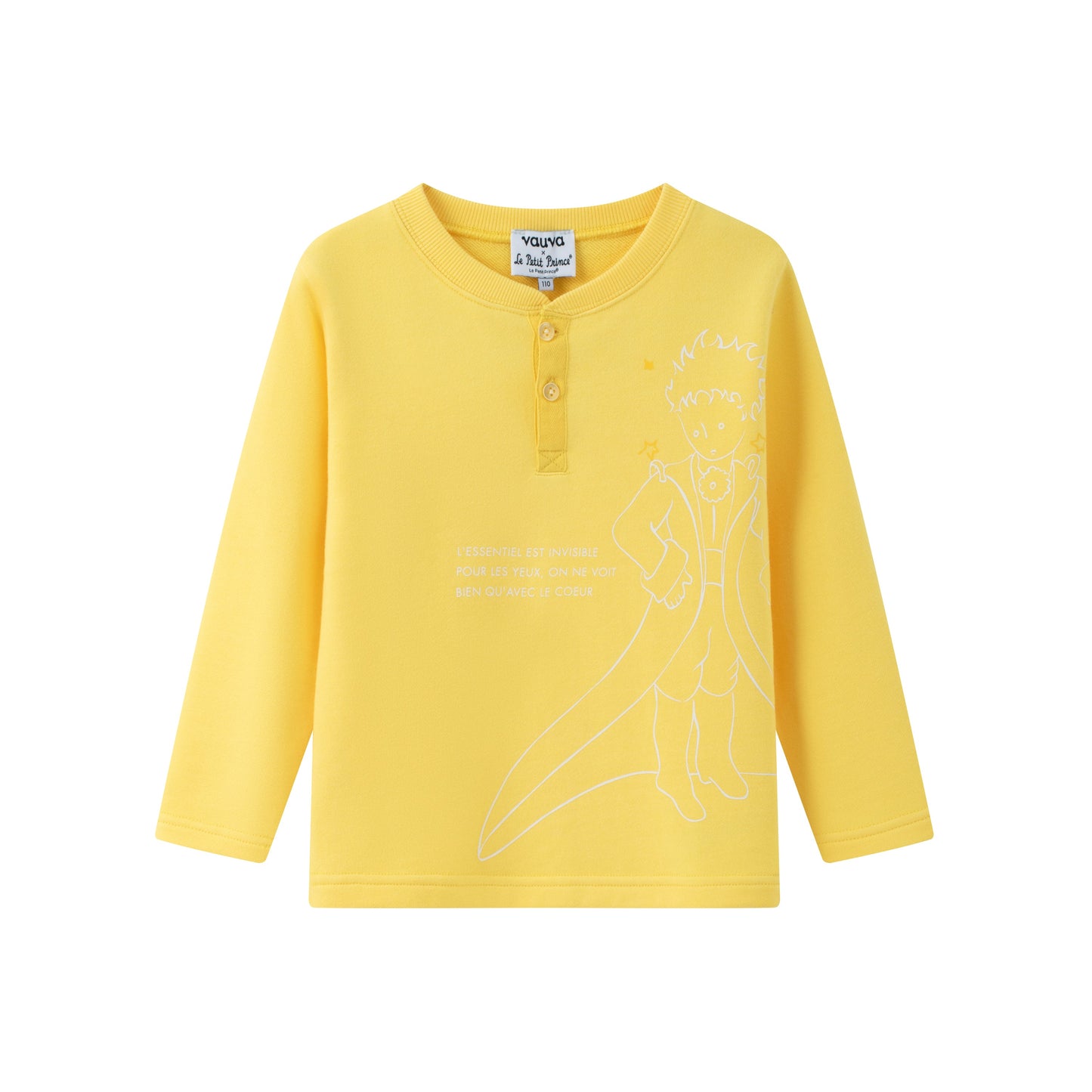Vauva x Le Petit Prince - kids Sweater & T-shirt (2 piece Set/Yellow) product image front