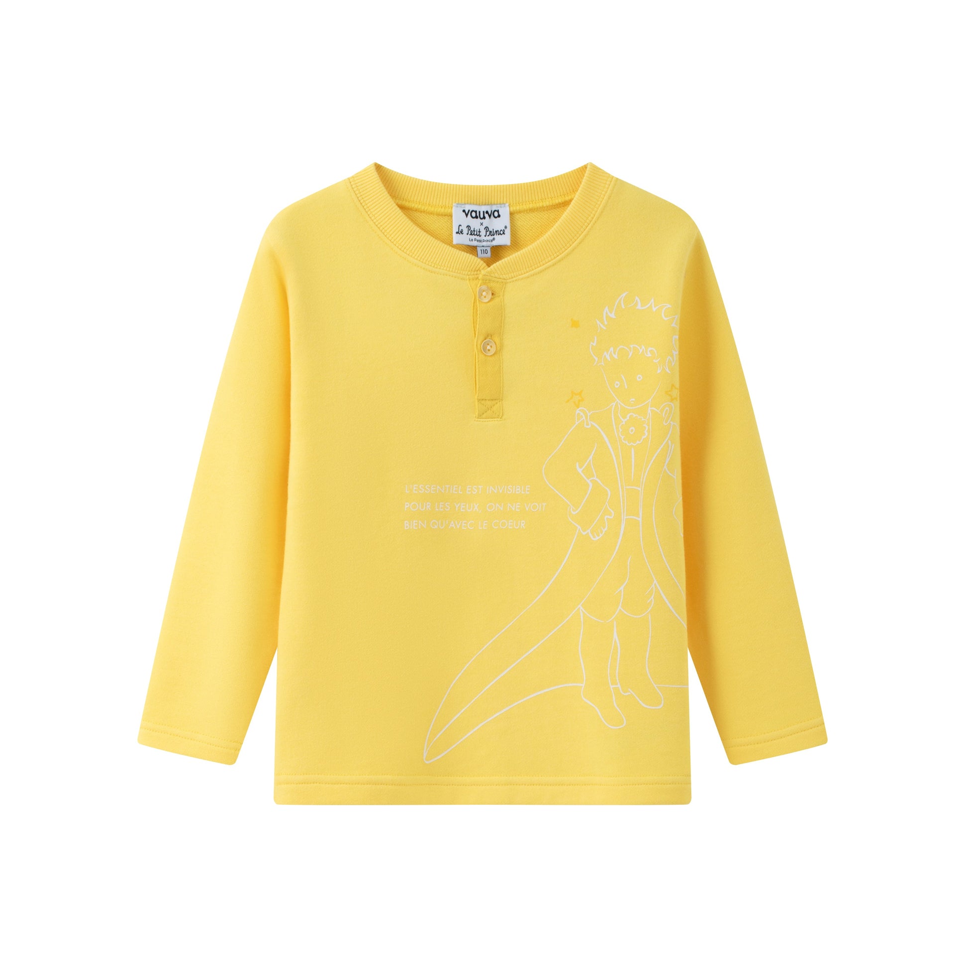 Vauva x Le Petit Prince - kids Sweater & T-shirt (2 piece Set/Yellow) product image front