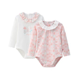 Vauva BBNS - Organic Lotus Collar Floral Cotton Bodysuits (2-pack)-product image front