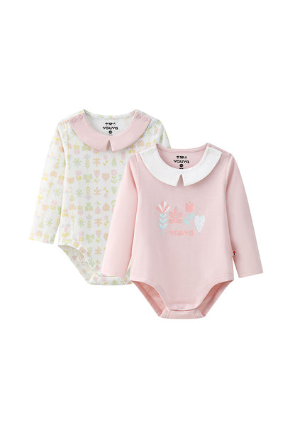 Vauva BBNS - Organic Cotton Pink Long-sleeved Bodysuits (2-pack) product image front