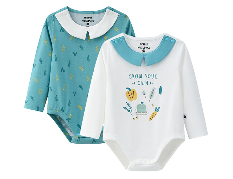 Vauva BBNS - Organic Cotton Pastoral Style Crew Neck Bodysuits (2-pack) product image front 