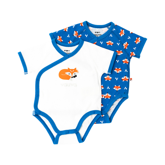Vauva 2022-有機棉嬰兒2包Fox-Print Bodysuits