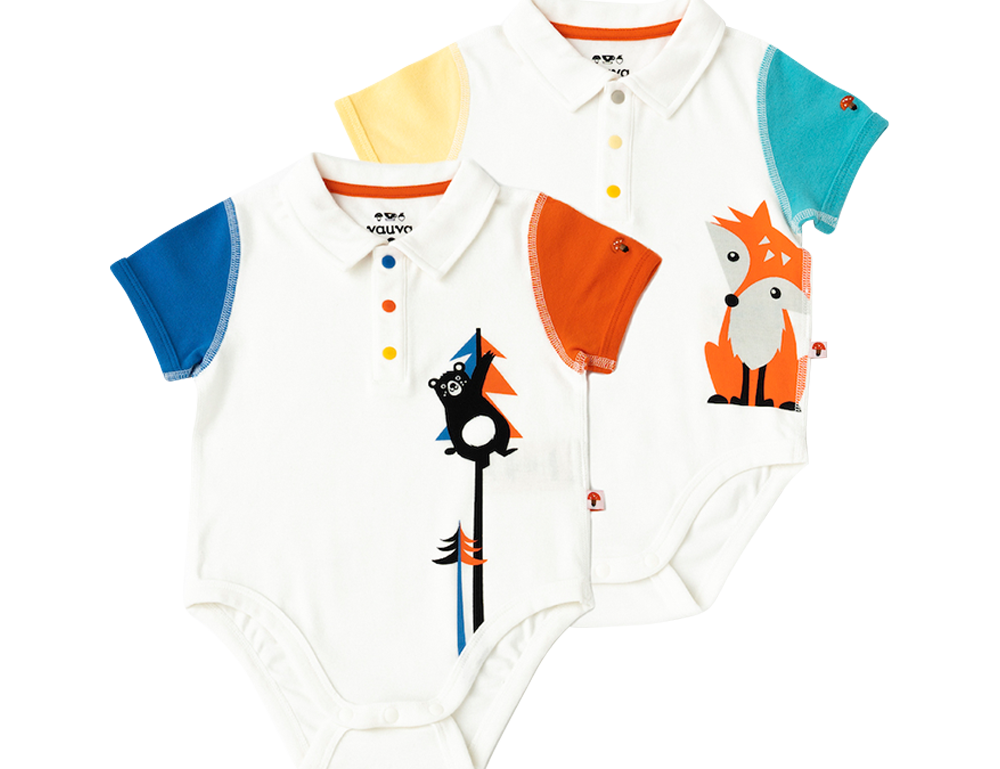 Organic Cotton Baby 2-Packs Fox & Bear Bodysuits