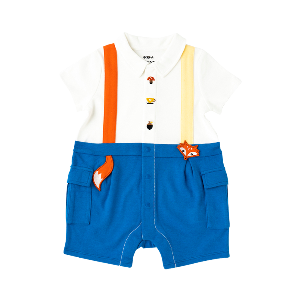 Organic Cotton Fox Polo Romper
