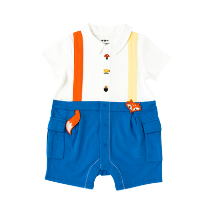 Organic Cotton Fox Polo Romper