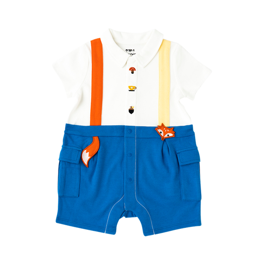 Organic Cotton Fox Polo Romper