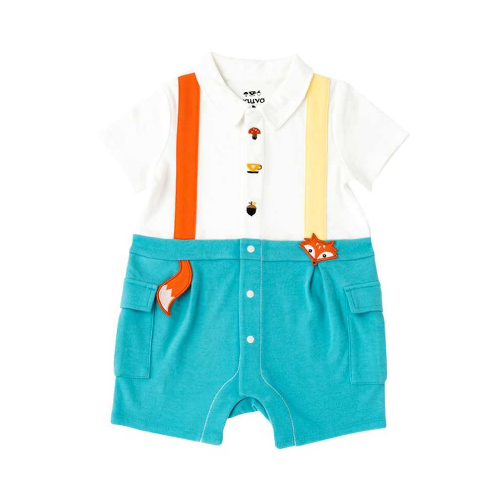 Organic Cotton Fox Polo Romper
