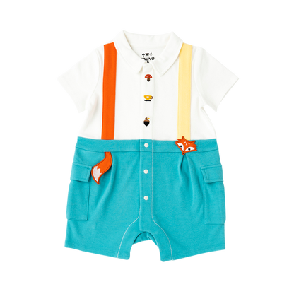 Organic Cotton Fox Polo Romper