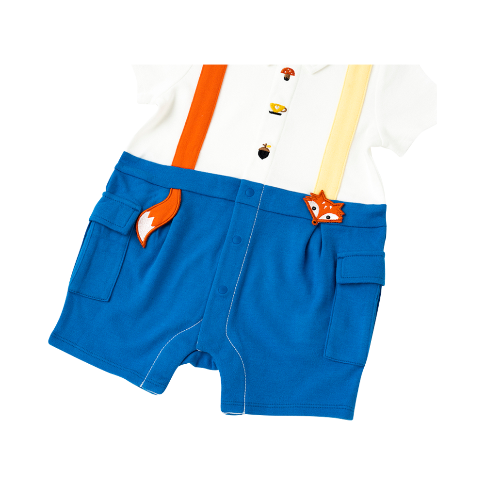 Organic Cotton Fox Polo Romper