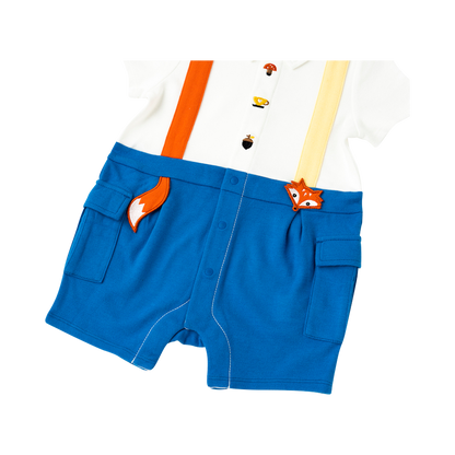 Organic Cotton Fox Polo Romper