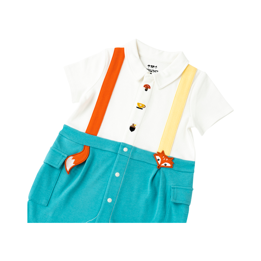 Organic Cotton Fox Polo Romper