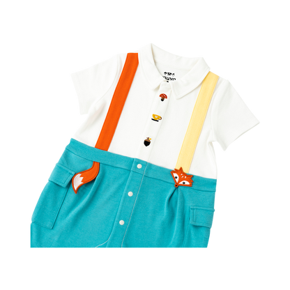 Organic Cotton Fox Polo Romper