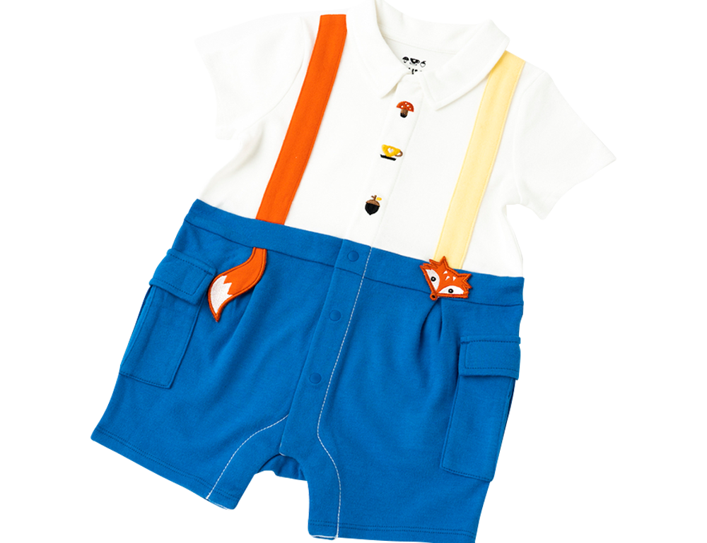 Organic Cotton Fox Polo Romper