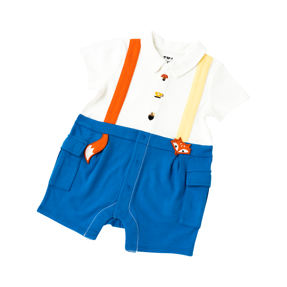 Organic Cotton Fox Polo Romper