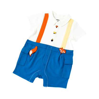 Organic Cotton Fox Polo Romper