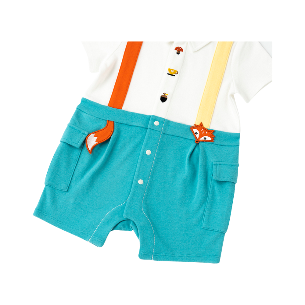 Organic Cotton Fox Polo Romper