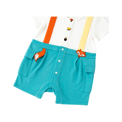 Organic Cotton Fox Polo Romper