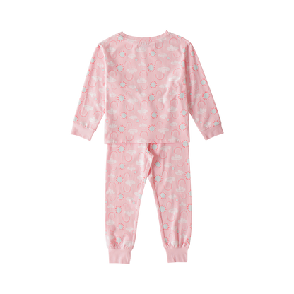 Girls Long Sleeves Rainbow Sleeping Wear Set