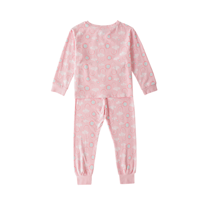 Girls Long Sleeves Rainbow Sleeping Wear Set