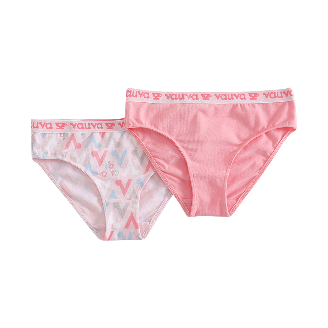 Girls Organic Cotton Underwear - Pattern / Pink