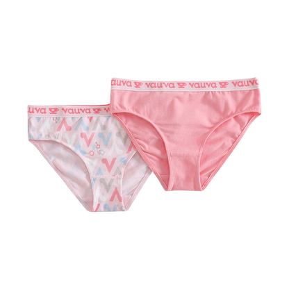 Girls Organic Cotton Underwear - Pattern / Pink