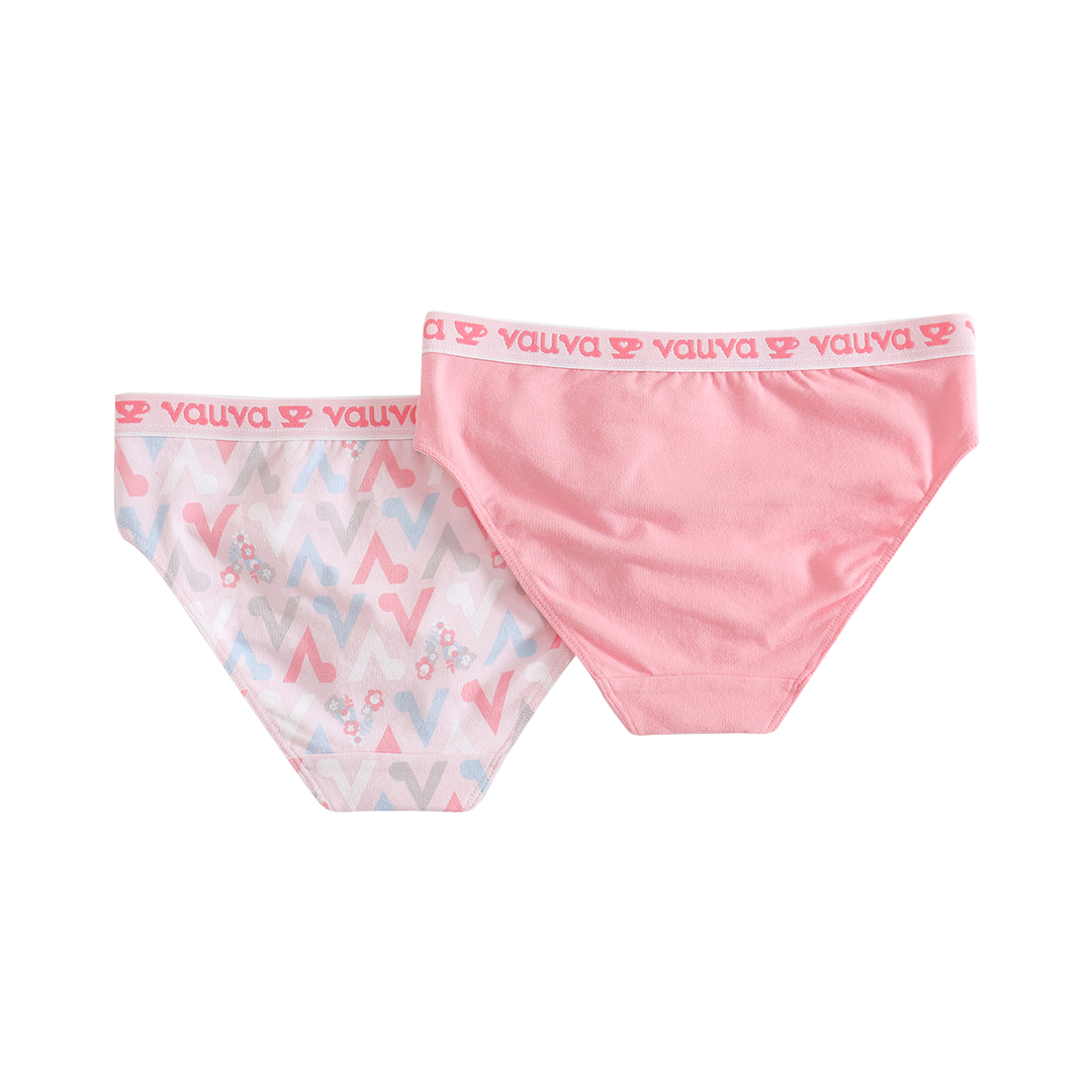 Girls Organic Cotton Underwear - Pattern / Pink