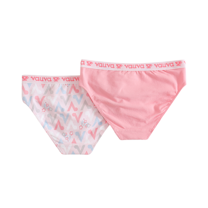 Girls Organic Cotton Underwear - Pattern / Pink