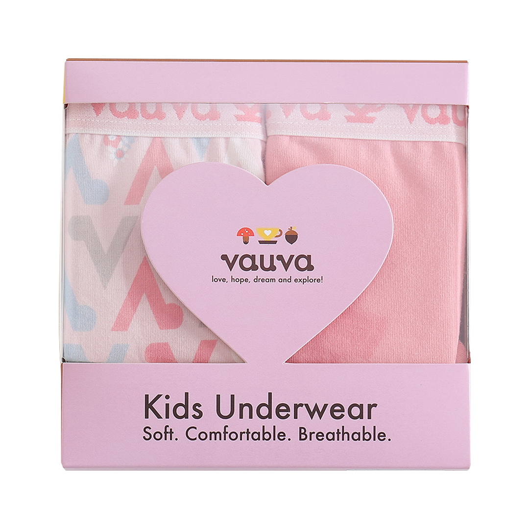 Girls Organic Cotton Underwear - Pattern / Pink