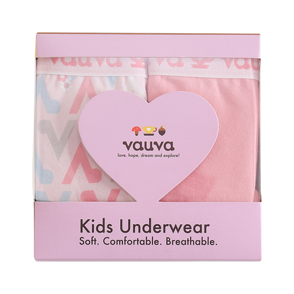 Girls Organic Cotton Underwear - Pattern / Pink