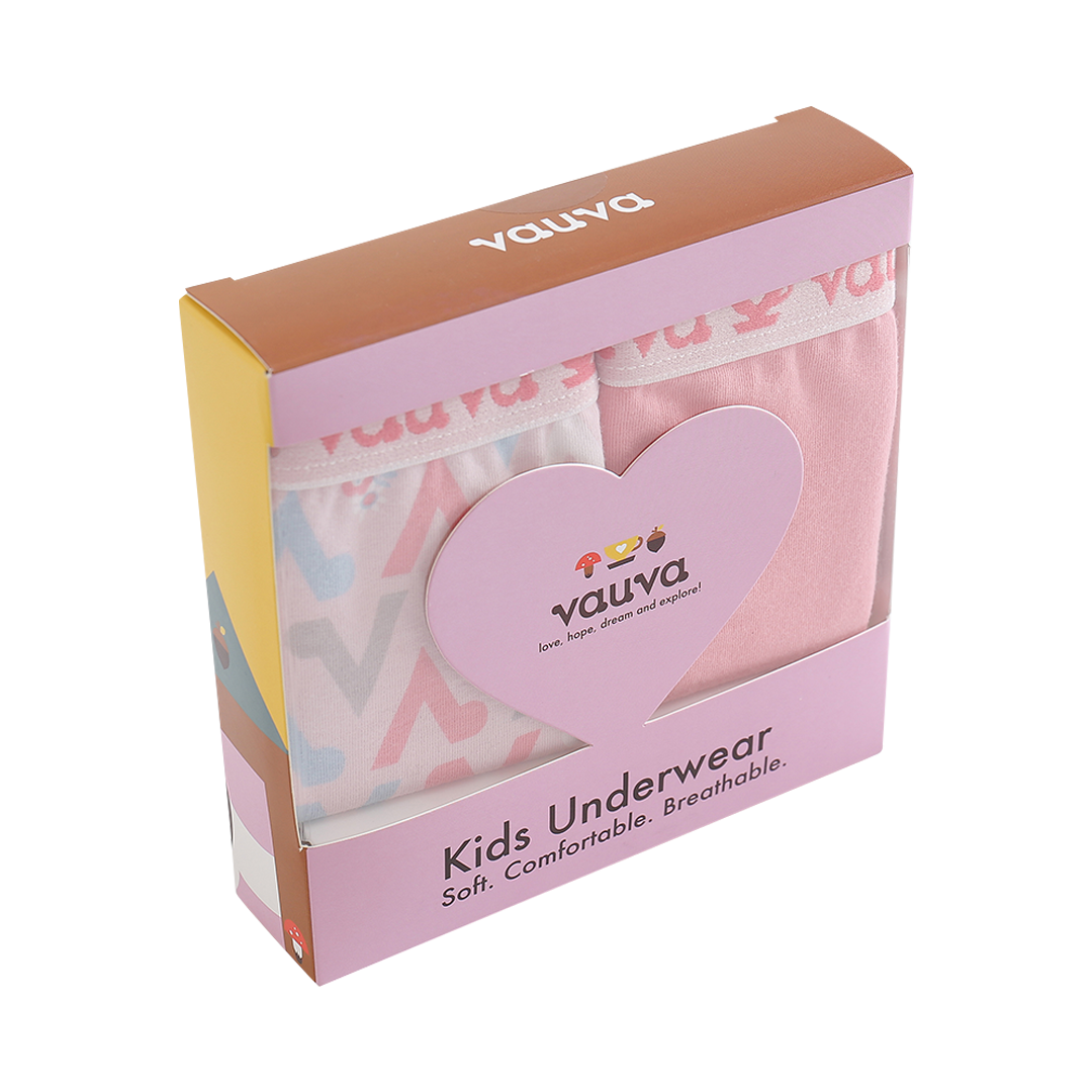 Girls Organic Cotton Underwear - Pattern / Pink