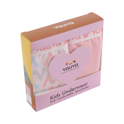 Girls Organic Cotton Underwear - Pattern / Pink