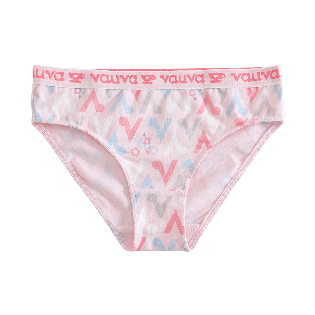 Girls Organic Cotton Underwear - Pattern / Pink