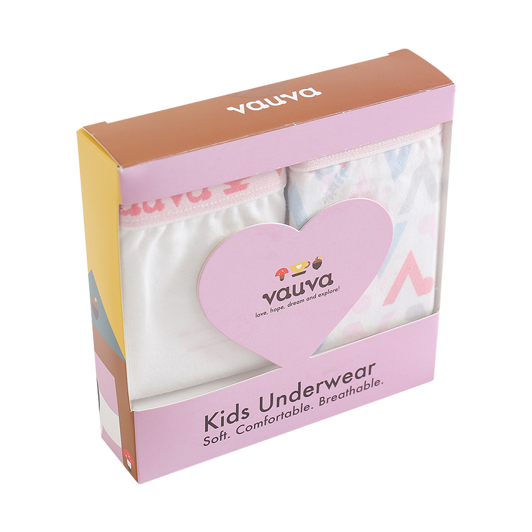 Girls Organic Cotton Underwear - Pattern / White
