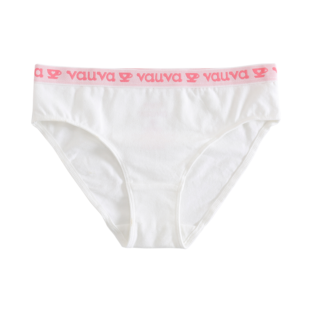 Girls Organic Cotton Underwear - Pattern / White