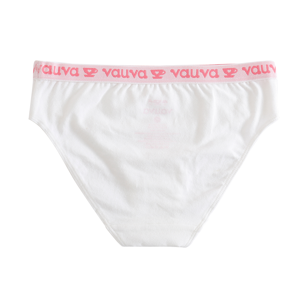 Girls Organic Cotton Underwear - Pattern / White