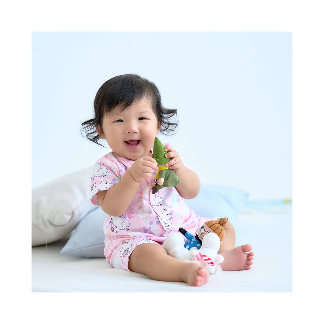 Vauva x Moomin 全身印花短袖連身褲（紫色）