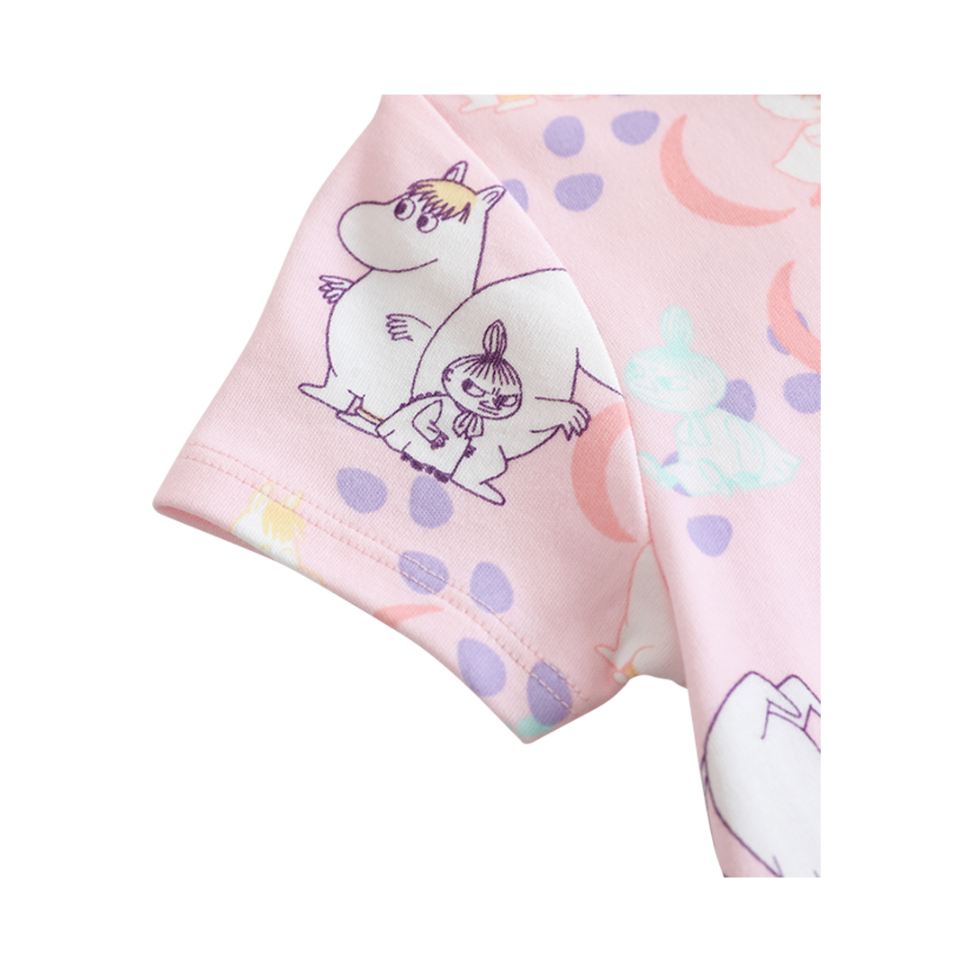Vauva x Moomin 全身印花短袖連身褲（紫色）