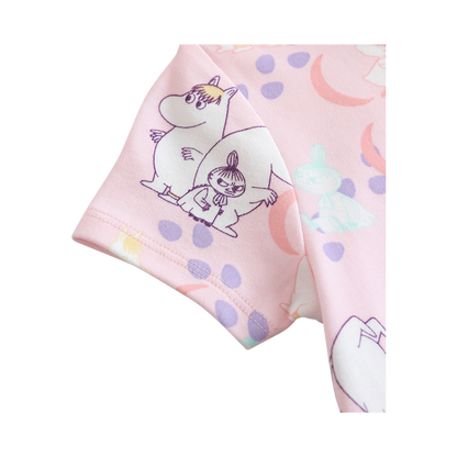 Vauva x Moomin 全身印花短袖連身褲（紫色）