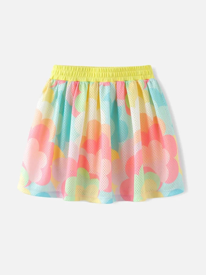 Girls Allover Floral 2-In-1 Skirt, Pink / Multicolour