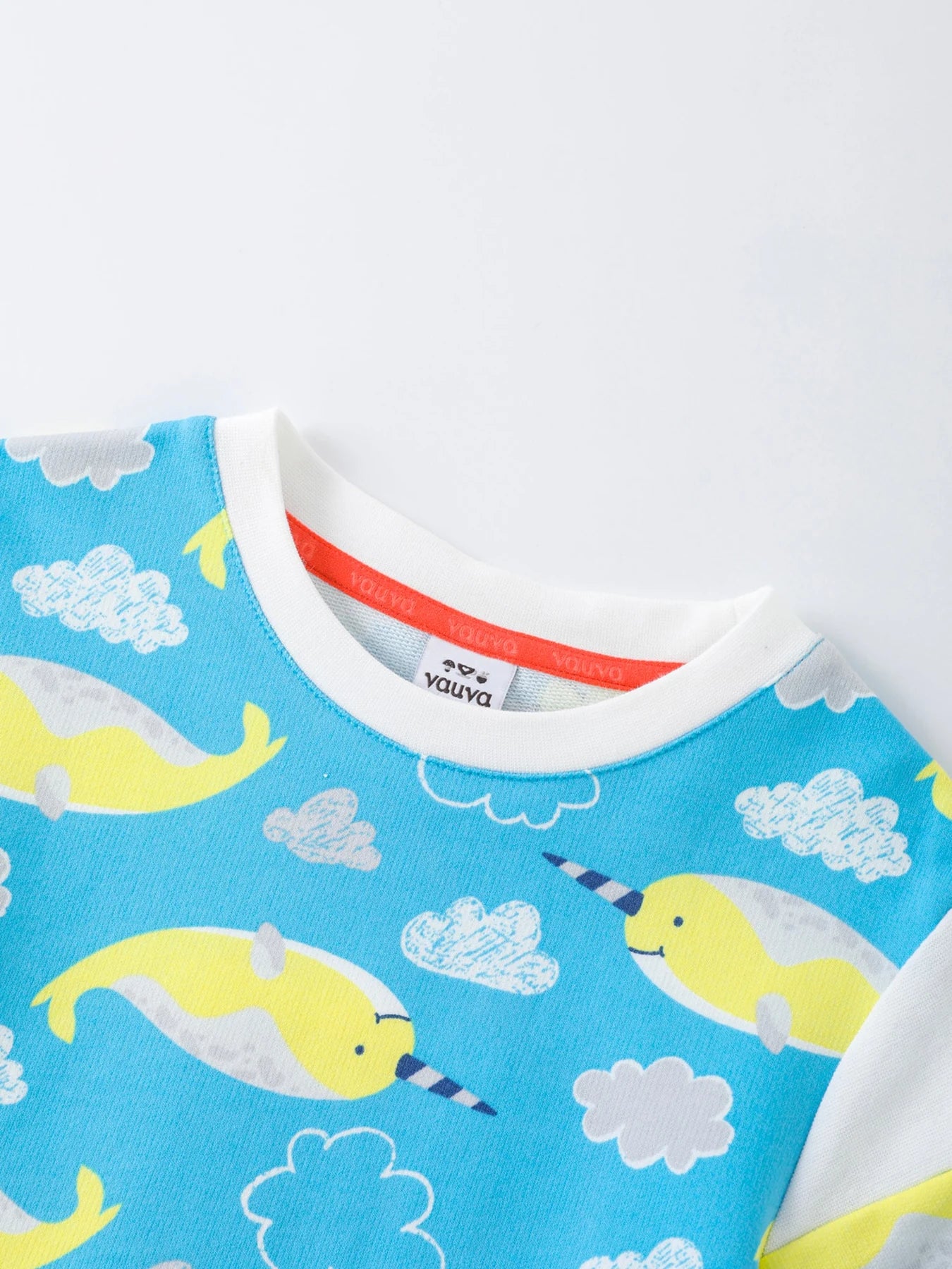 The narwhal artwork, seen up close.