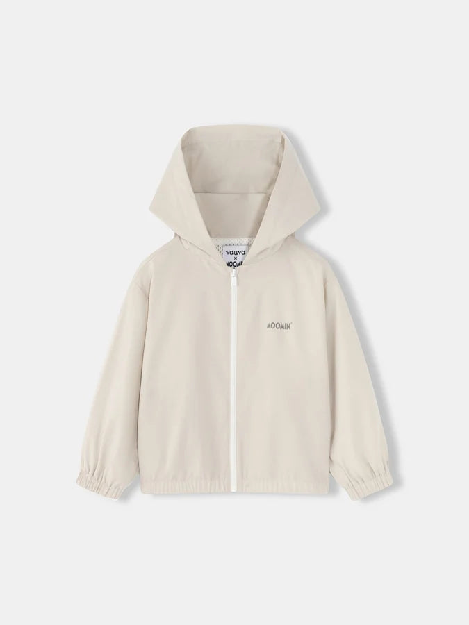 Kids Stinky Print Hooded Lightweight Jacket, Ivory