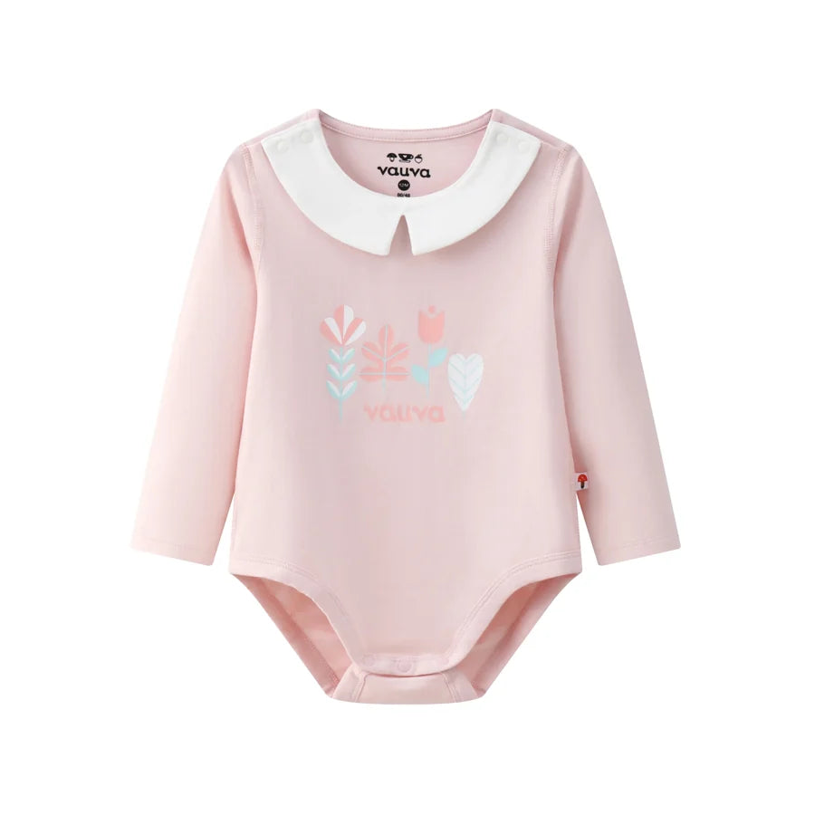 BBNS - Organic Cotton Pink Long-Sleeved Bodysuits, As pictured