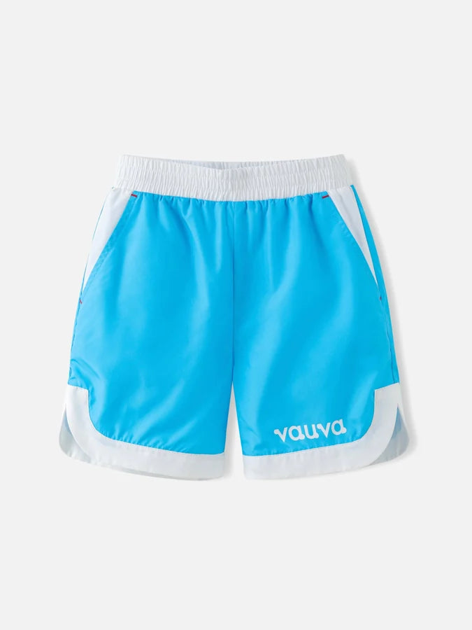 Kids Sport Blue Shorts with Contrast Panels, Blue